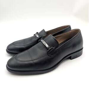 Boss Colby Slip-On Bit Loafer Shoes Men's Embossed Logo Black Size US7.5 EU40